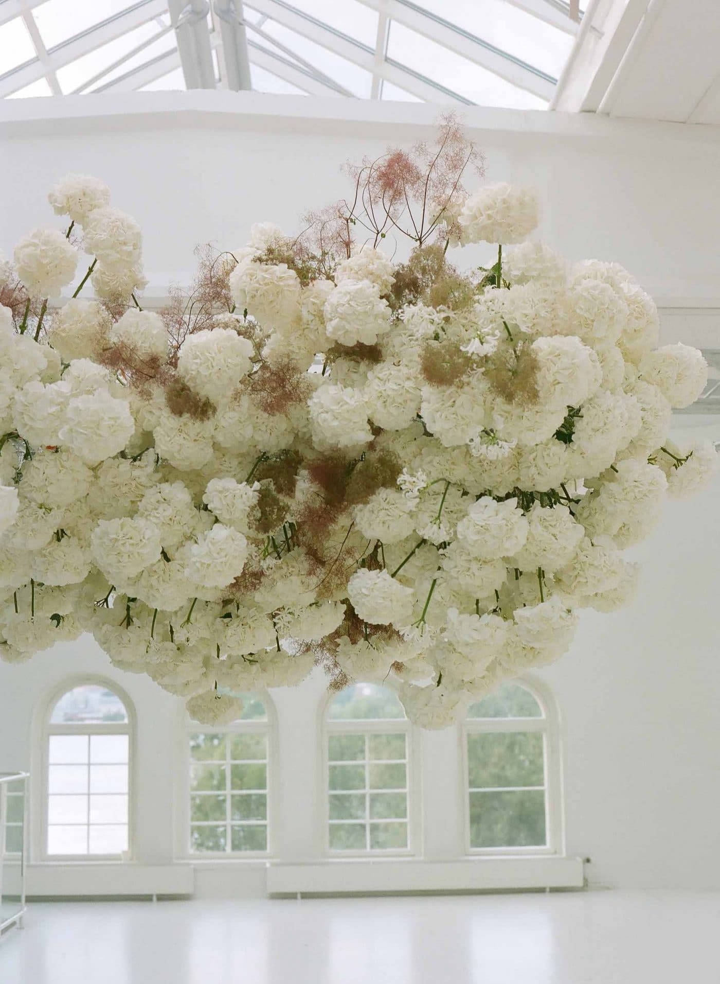 Cloud floral ceiling installation | sarahwinward.com